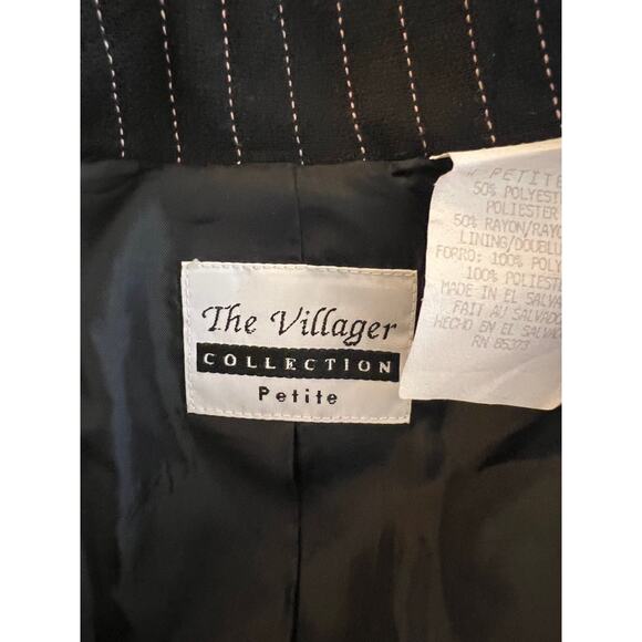 Vtg The Villager Womens Single Breasted Blazer Sz 4 Pinstripe Preppy Work - Picture 6 of 8